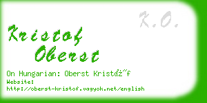 kristof oberst business card